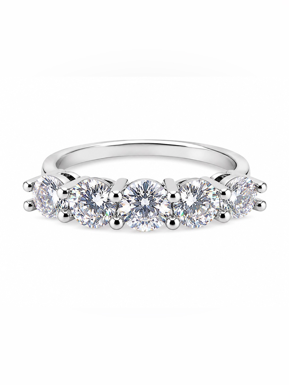 1.5CT Moissanite Half Eternity Ring 14K Gold Plated Size 6 NWT
